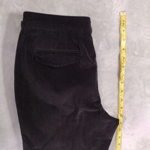 Vintage Velour Pants Women's Black Soft Trousers Stretch Zip Pockets Size 12 - Picture 11 of 13